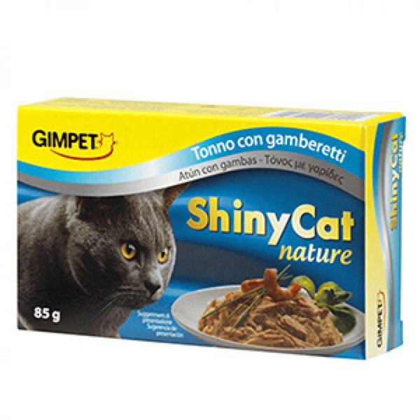 Gim Cat 貓罐頭 ShinyCat Nature 天然優質水煮罐 吞拿魚及鮮蝦 85g (淺藍) (GM411835) (圖片1)