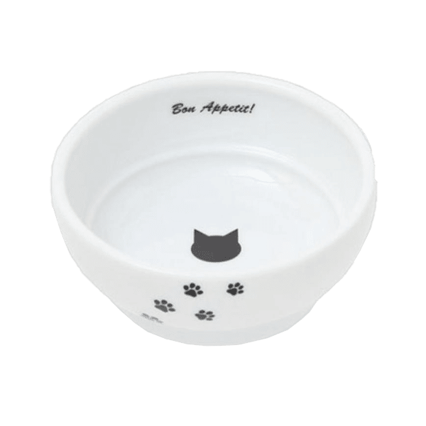 日本猫壱 necoichi ペット 陶瓷平底寵物糧食碗 (猫柄腳印款) (貓犬用) (圖片4)