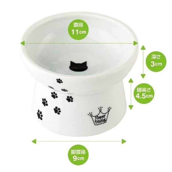 日本猫壱 日本猫壱 necoichi ペット 陶瓷高腳寵物糧食碗 中碼   DC-0703-SC02  貓犬用 正面圖