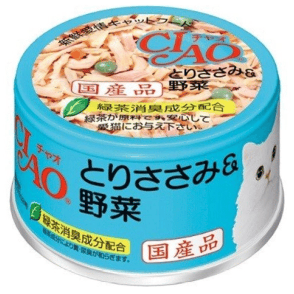 CIAO CIAO 貓罐頭 吞拿魚雞肉及蔬菜 85g 85g  正面圖