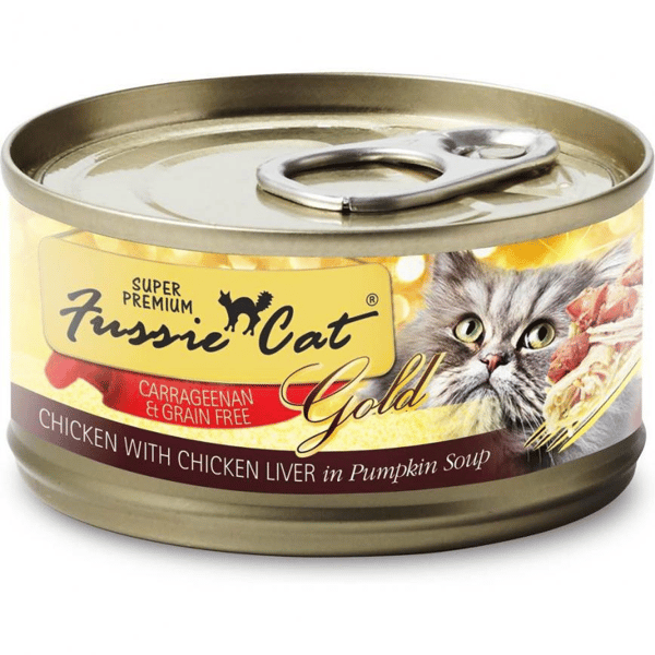 Fussie Cat 貓罐頭 金鑽 南瓜湯煮雞肉+雞肝 Chicken Liver in Pumpkin in Gravy 80g (FU-CLC) (圖片1)