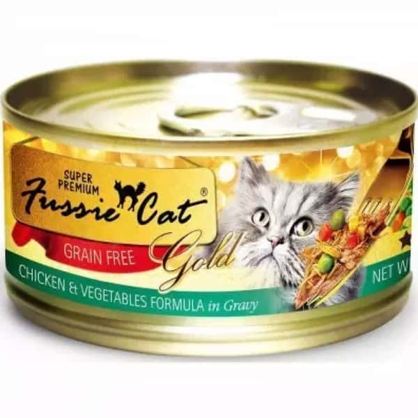 Fussie Fussie Cat 貓罐頭 金鑽 雞肉蔬菜+肉汁 Chicken, Vegetables in Gravy 80g 80g 正面圖