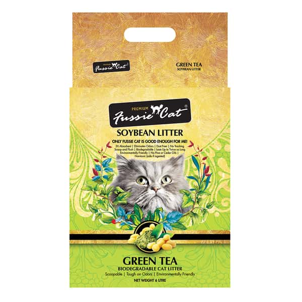 Fussie Fussie Cat 高竇貓 豆腐貓砂 綠茶味 6L 6L  正面圖