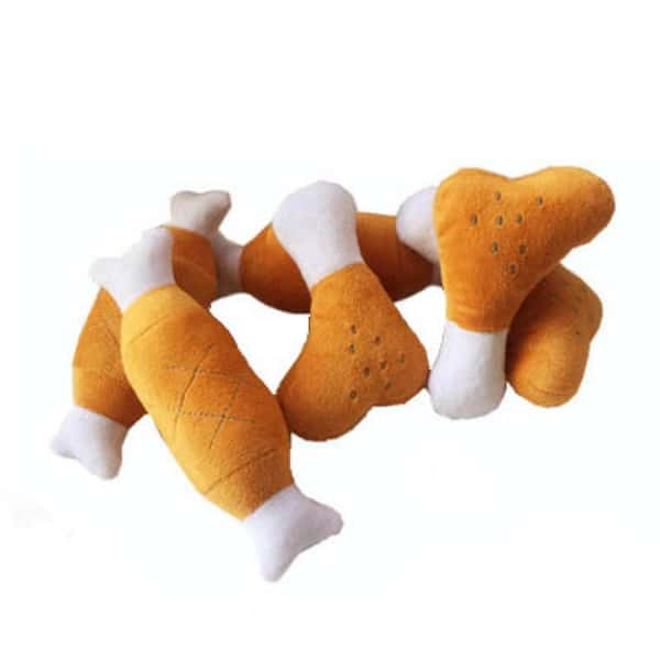 HelloDOG HelloDOG 玩具嚴選 狗狗咇咇公仔磨牙玩具 雞肶 1隻   正面圖