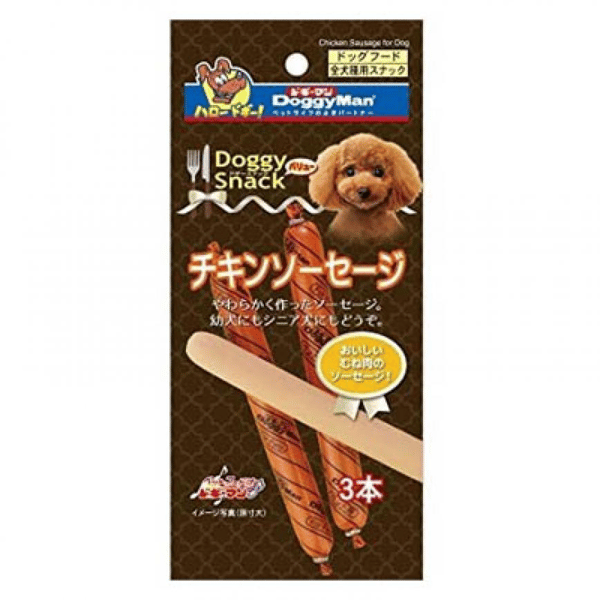 DoggyMan DoggyMan 日本狗零食 雞肉腸3本 犬用 正面圖