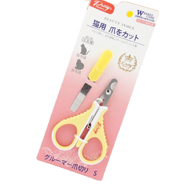Petiy Beauty 用具嚴選 剪刀型指甲鉗連銼刀套裝 貓貓專用 (Y91127) (圖片1)