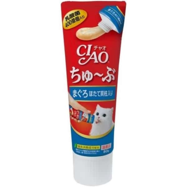 CIAO CIAO 貓零食 日本猫用營養膏 乳酸菌營養膏 金槍魚及扇貝味 80g 80g 猫用 正面圖