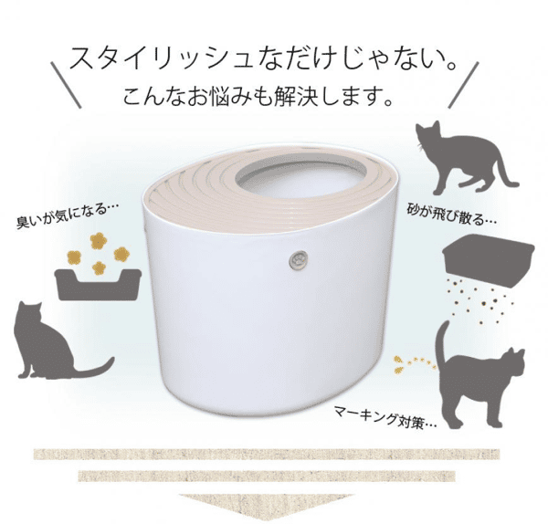 日本IRIS 封閉型頂出式單層貓砂盆 豆腐貓砂 適用 白色 PUNT-530 (圖片7)