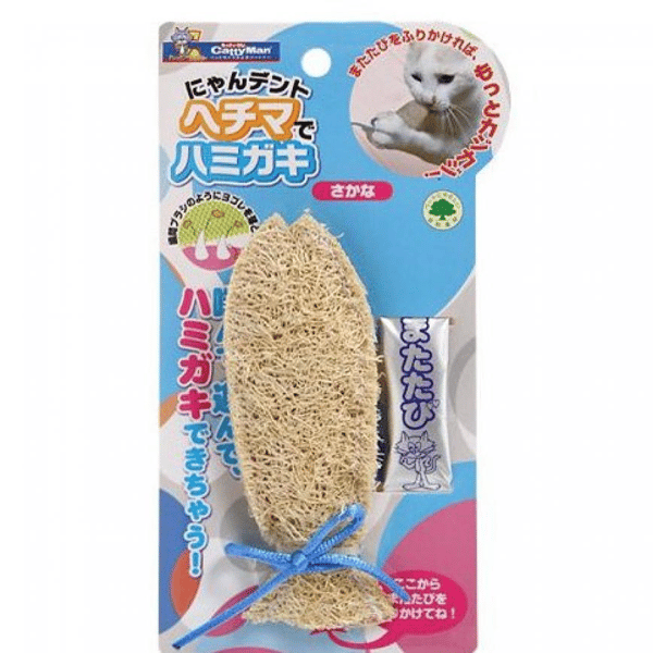 日本CattyMan 貓咪潔齒咬咬玩具配木天蓼粉末 小魚 (圖片4)