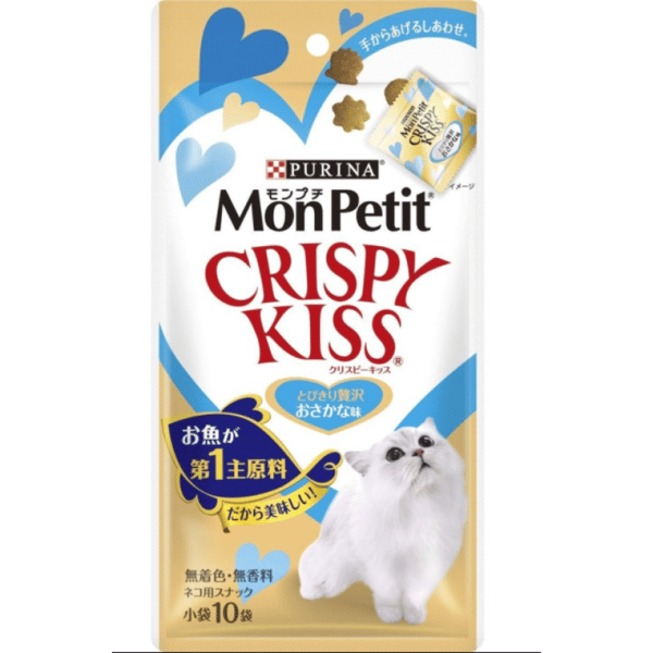 日本MonPetit Crispy Kiss 貓零食 貓脆餅 高級魚味 30g (藍) (圖片1)