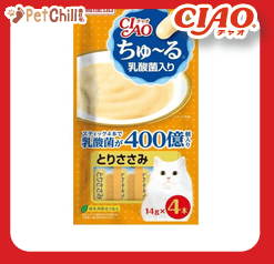 CIAO CIAO 肉泥 貓零食 乳酸菌 雞肉肉醬 14g 4本入 14g  正面圖