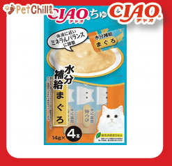 CIAO 肉泥 貓零食 水分補給 金槍魚肉醬 14g 4本入(藍橙) (SC-179) (圖片1)