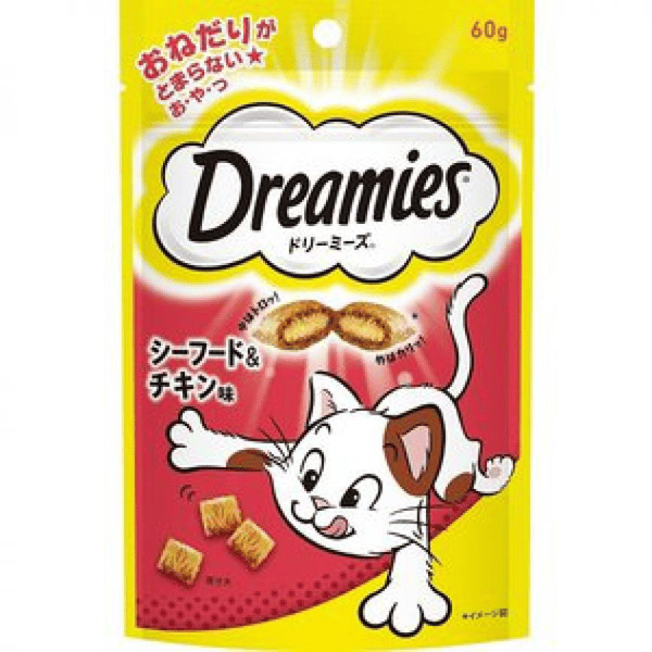 日本Dreamies 護齒夾心酥 海鮮及雞肉味 60g (紅) (圖片1)