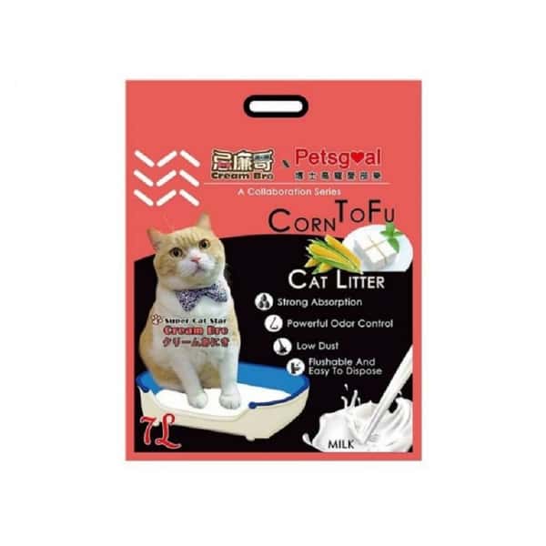 PETSGOAL PETSGOAL X 忌廉哥 玉米 豆腐貓砂 原味 7L 7L  正面圖