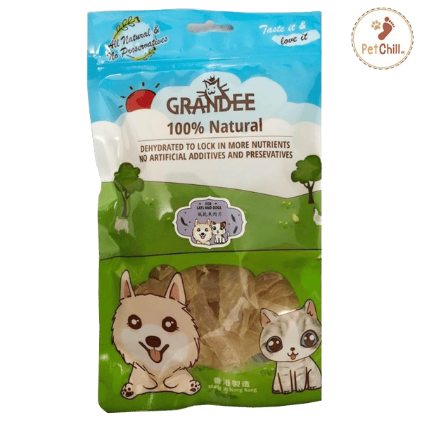 GRANDEE GRANDEE 香港製造 天然風乾小食 純魚肉片 50g 50g 貓犬用 正面圖