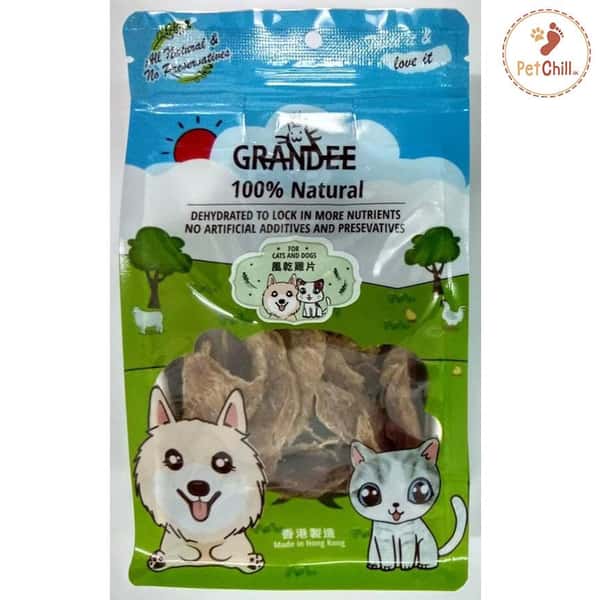 GRANDEE GRANDEE 香港製造 天然風乾小食 純雞肉片 50g 50g 貓犬用 正面圖