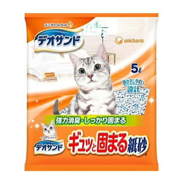 Unicharm Unicharm 日本變色消臭 紙貓砂 5L 5L  正面圖