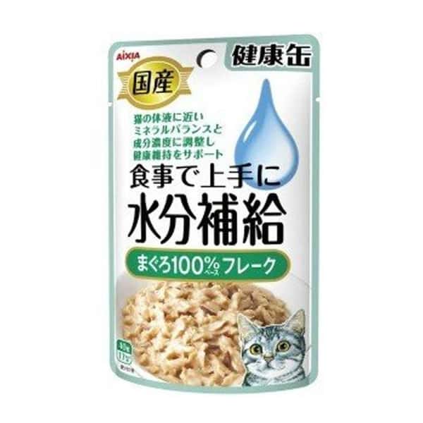日本AIXIA 愛喜雅 健康缶水分補給濕糧包 金槍魚片味 40g (粉綠) (圖片1)