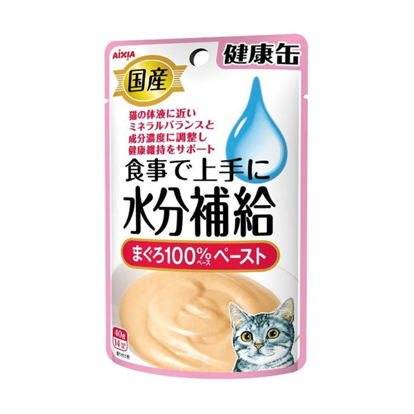 日本AIXIA 愛喜雅 健康缶水分補給濕糧包 金槍魚味 40g (粉紅) (圖片1)