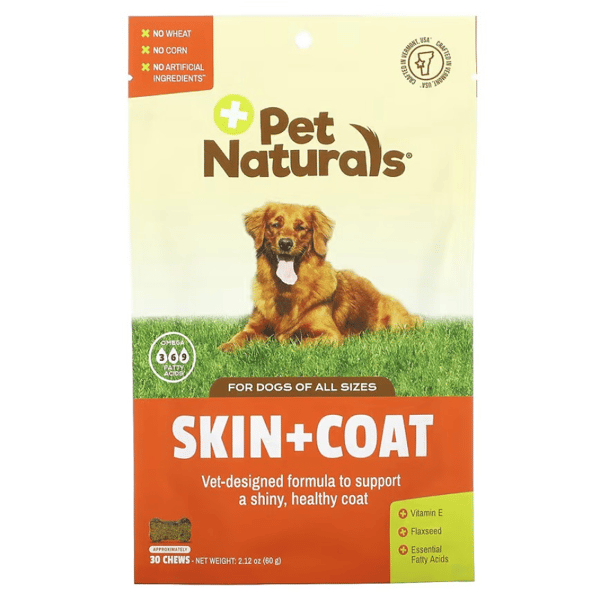 Pet Pet Naturals 功能狗小食 美毛咀嚼片 30片 60g 60g  正面圖