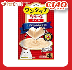 CIAO CIAO 貓零食 日本One Touch 肉泥杯 金槍魚醬盒 14g 4本入 14g 正面圖