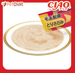 CIAO CIAO 肉泥 貓零食 化毛配方雞肉肉醬 14g 4本入 14g  正面圖