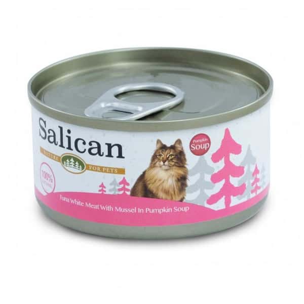Salican Salican 貓罐頭 白肉吞拿魚青口南瓜湯 85g 粉紅 85g 正面圖