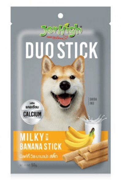 Jerhigh 夾心小食系列狗小食 DUO STICK 牛奶+香蕉夾心雞肉條 50g (JER49) (圖片1)