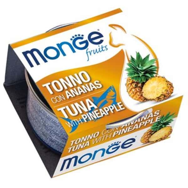 Monge Monge 貓罐頭 清新鮮果系列 成貓配方 吞拿魚菠蘿 80g 80g 正面圖