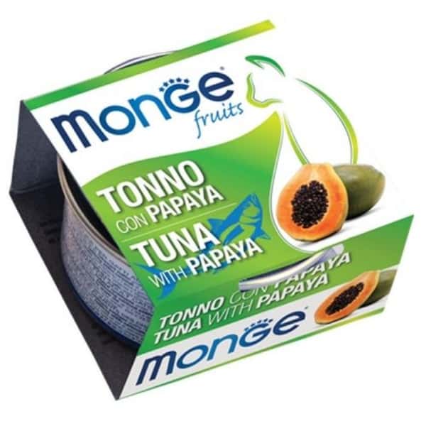 Monge 貓罐頭 清新鮮果系列 成貓配方 吞拿魚木瓜 80g (MO3260) (圖片1)
