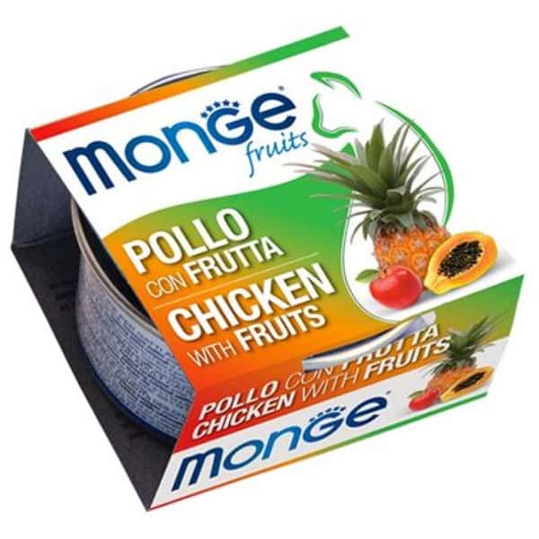 Monge 貓罐頭 清新鮮果系列 成貓配方 雞肉雜果 80g (MO3376) (圖片1)