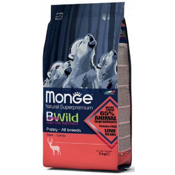 Monge Monge Bwild 狗糧 低穀物野生系列 幼犬配方 鹿肉 2.5kg 5kg 正面圖