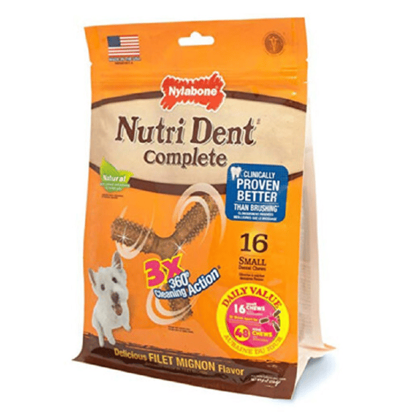Nylabone 潔齒骨 菲力牛扒味 6排 (小型犬用) (NTD731M16P) (圖片1)