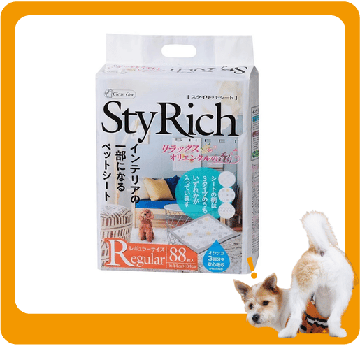 日本StyRich Wide 花香味寵物尿墊 狗尿墊 狗尿片 [34*44 S碼 88枚] (白粉紅) (圖片1)