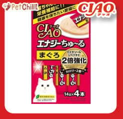 CIAO CIAO 肉泥 貓零食 2倍強化 高能量吞拿魚雞肉醬 14g 4本入 14g 正面圖