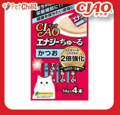 CIAO CIAO 肉泥 貓零食 2倍強化 高能量鰹魚雞肉醬 14g 4本入 14g 正面圖