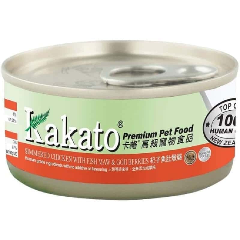 Kakato Kakato 罐頭 貓狗罐頭 杞子魚肚燉雞 70g 70g  正面圖