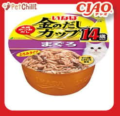 CIAO CIAO 貓罐頭 日本金湯鰹味杯 金槍魚味 14歲食用 70g 70g 正面圖