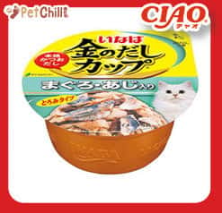 CIAO CIAO 貓罐頭 日本金湯鰹味杯 金槍魚.竹筴魚味 70g 70g 正面圖