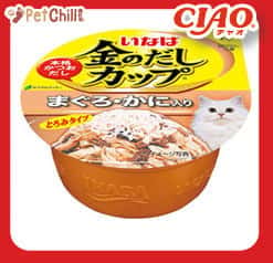 CIAO CIAO 貓罐頭 日本金湯鰹味杯 金槍魚.蟹味 70g 70g 正面圖