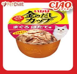 CIAO CIAO 貓罐頭 日本金湯鰹味杯 金槍魚.干貝味 70g 70g 正面圖