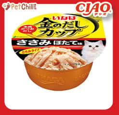 CIAO CIAO 貓罐頭 日本金湯鰹味杯 雞肉.干貝味 70g 70g 正面圖
