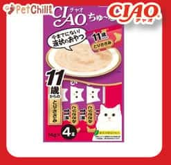 CIAO CIAO 肉泥 貓零食 11歲以上 雞肉肉醬 14g 4本入 14g  正面圖