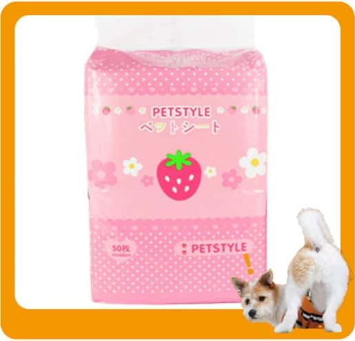 PETSTYLE PETSTYLE 士多啤梨圖案寵物尿墊 狗尿墊 狗尿片 [45*60 M碼 50枚]   正面圖