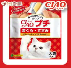 CIAO CIAO 貓零食 日本大大塊肉片 金槍魚及雞肉味 8g 12枚 8g 正面圖