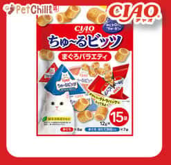 CIAO CIAO 貓零食 日本零食粒 金槍魚味 12g 15袋入 12g  正面圖