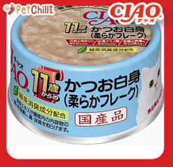 CIAO CIAO 貓罐頭 肉泥貓罐頭 11歲以上 白身鰹魚 75g 75g 正面圖