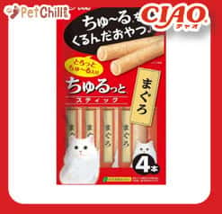 CIAO CIAO 貓零食 日本軟心流心棒 金槍魚味 4本入 正面圖