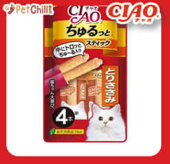 CIAO CIAO 貓零食 日本軟心流心棒 雞肉味 4本入   背面圖