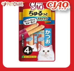 CIAO CIAO 貓零食 日本軟心流心棒 鰹魚味 4本入 背面圖